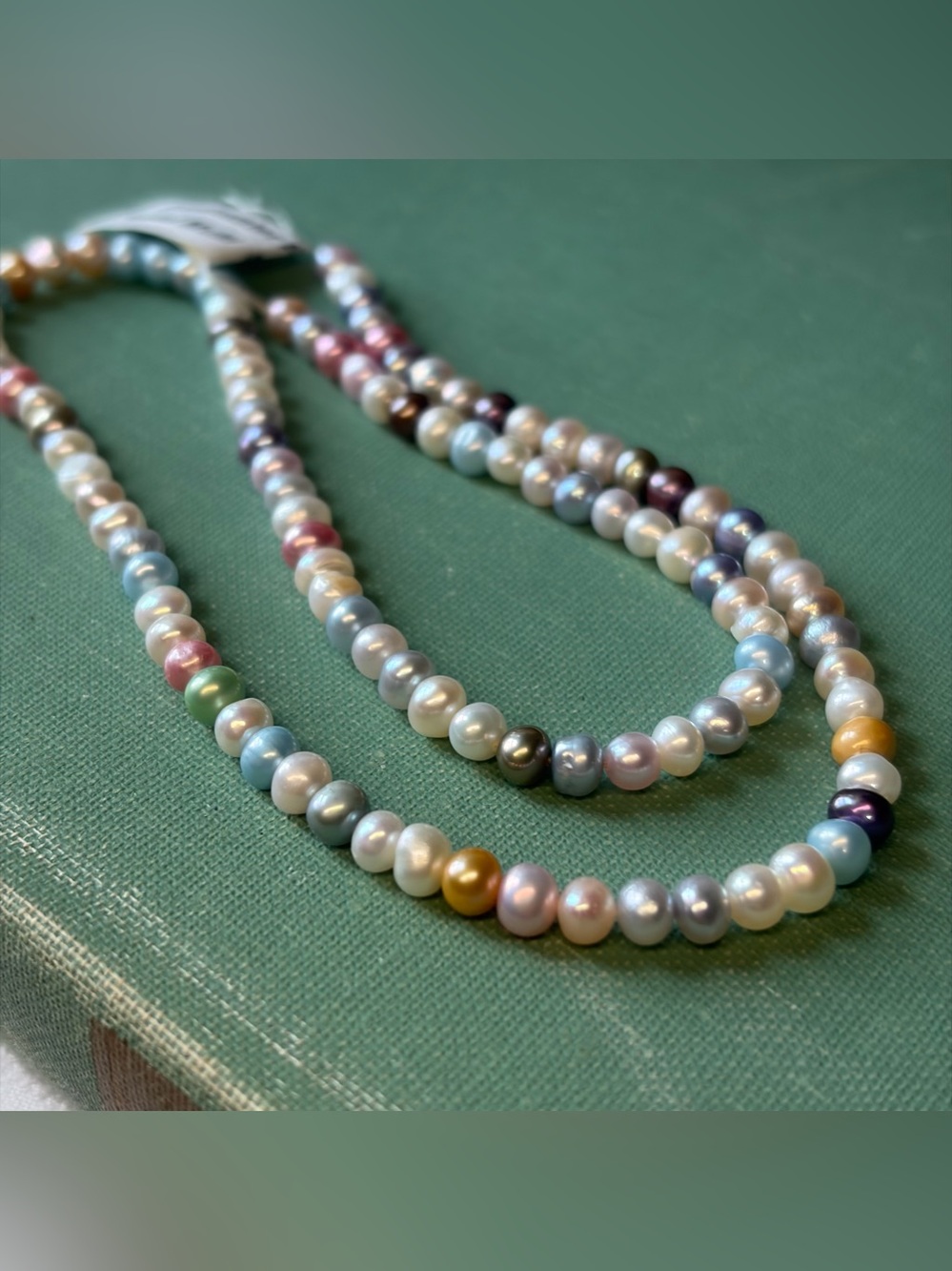 Freshwater pearls pastel multi bead strand